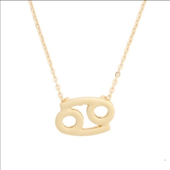 Cancer Zodiac Birthday Gold Necklace - Picture 2 of 3